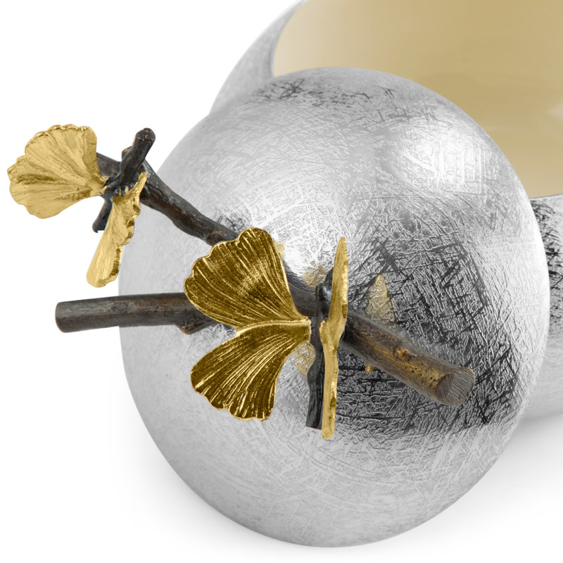 Silver and Bronze Butterfly Ginkgo Keepsake Box