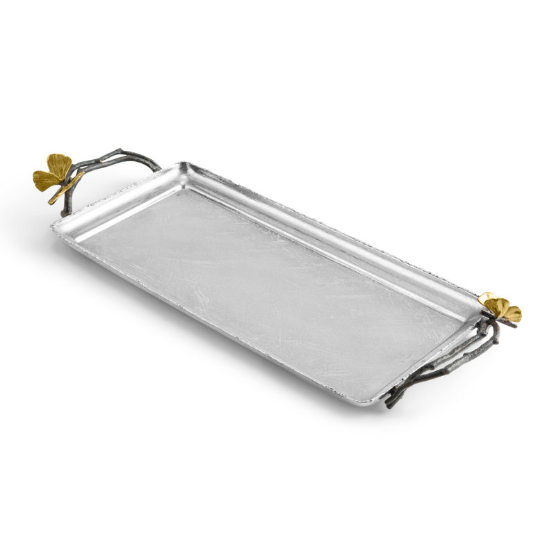 Handmade Bronze and Brass Butterfly Ginkgo Vanity Tray