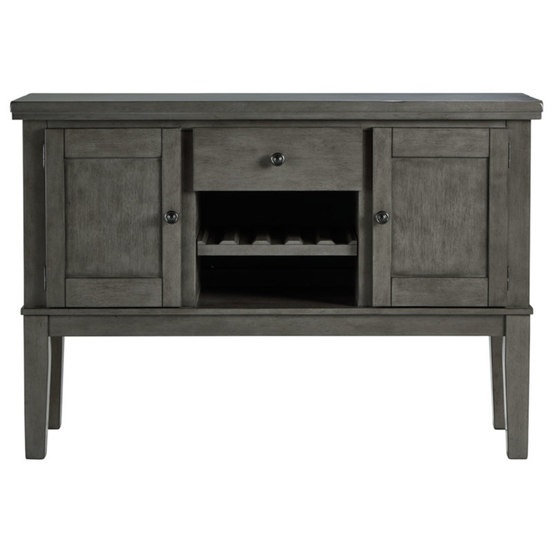 Hallanden 56'' Gray Transitional Sideboard with Wine Rack