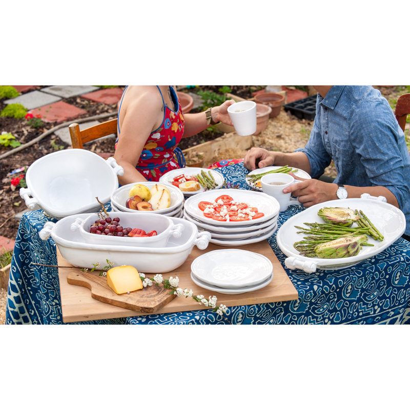 Handmade White Ceramic Round Salad/Dessert Plate