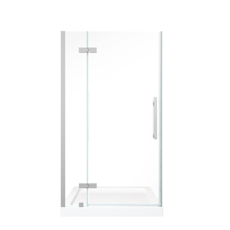 Tampa 38" x 32" Satin Nickel Frameless Alcove Shower Kit