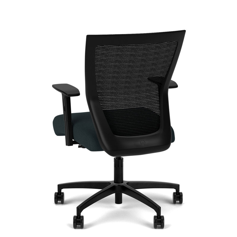 Run II Ergonomic Mid-Back Task Chair with Adjustable Arms in Black