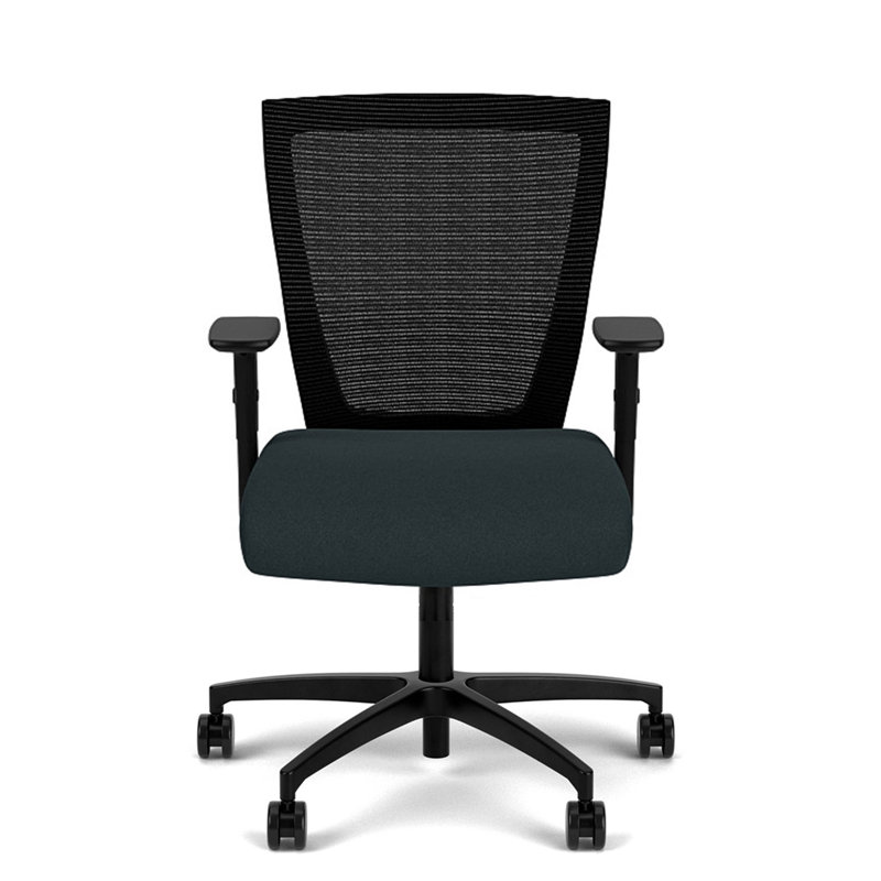 Run II Ergonomic Mid-Back Task Chair with Adjustable Arms in Black