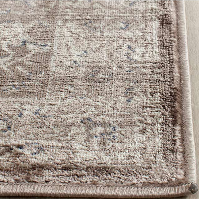 Vintage Brown and Ivory Rectangular 9' x 12' Viscose Rug
