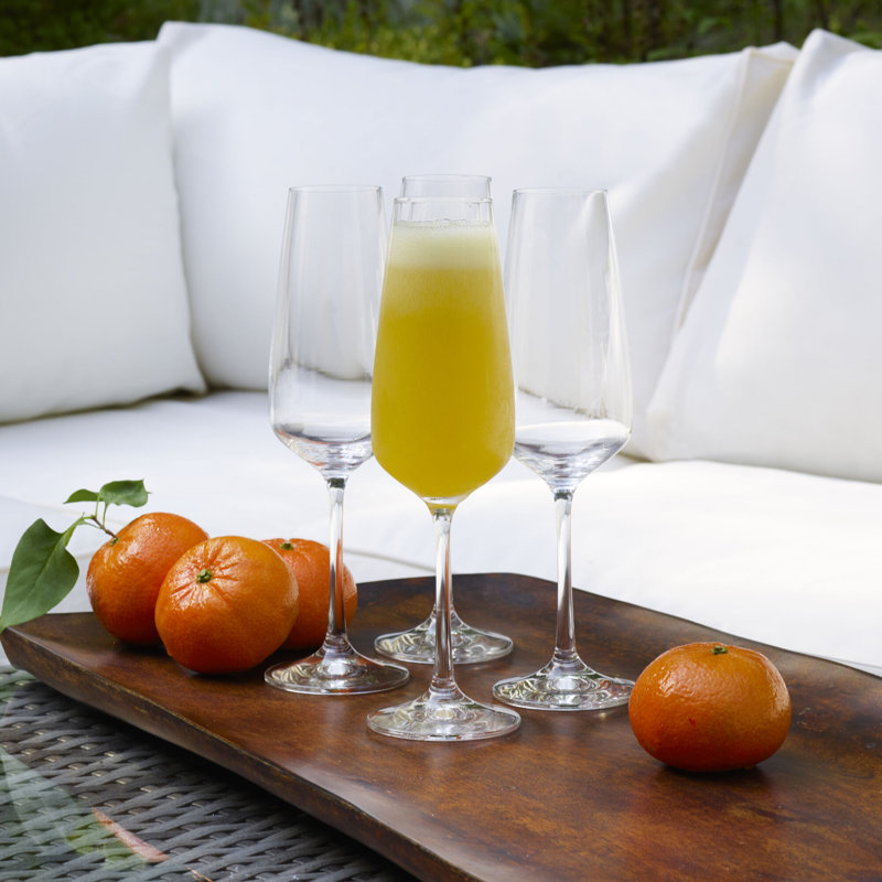 Melody Clear European Crystal Champagne Flutes, Set of 4