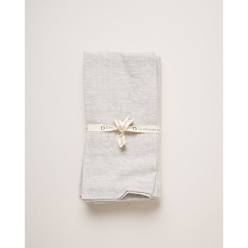 Stone Gray Square Linen Napkin Set of 4
