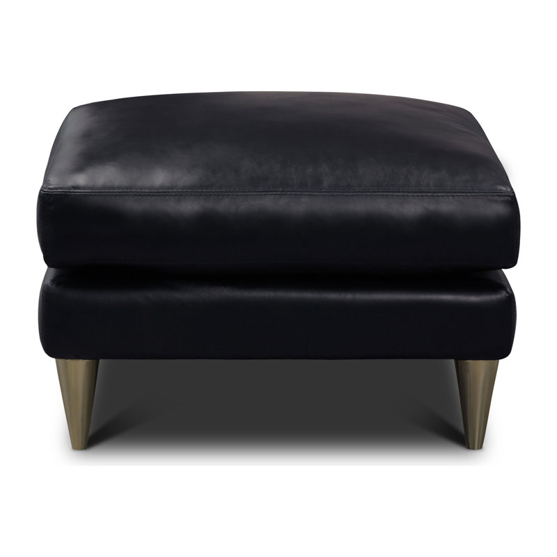 Skyline 26" Modern Americana Top Grain Leather Ottoman