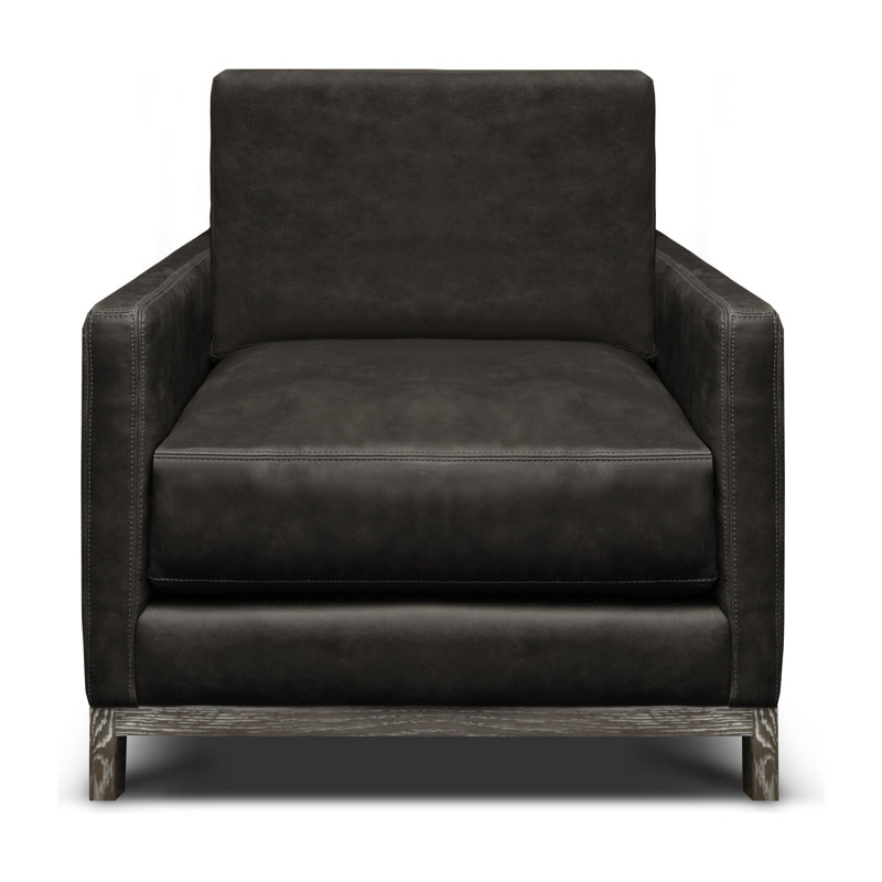 Monterrey Distressed Brown Leather and Wood Armchair