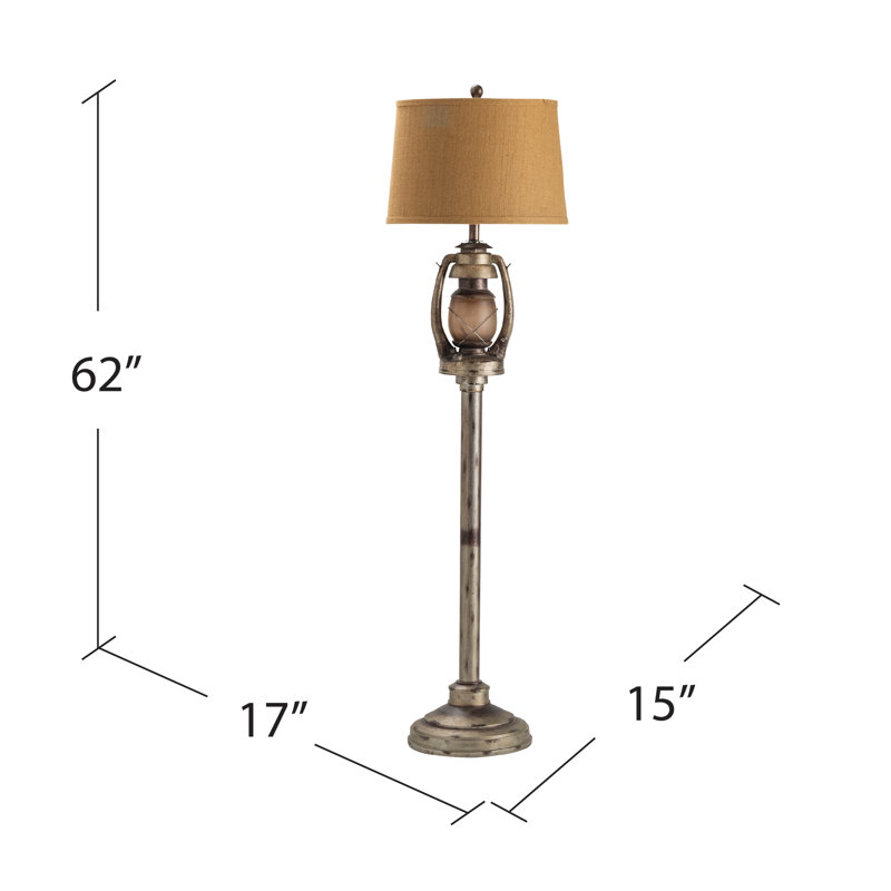 Melvin 62'' Silver Resin Floor Lamp with 3-Way Switch