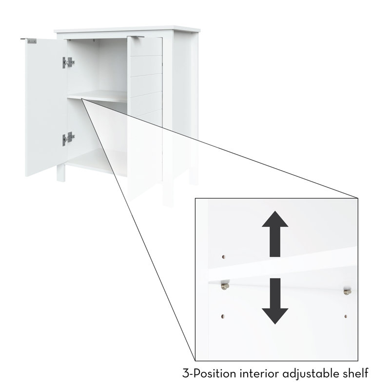 White MDF Living Room Cabinet with Adjustable Shelving