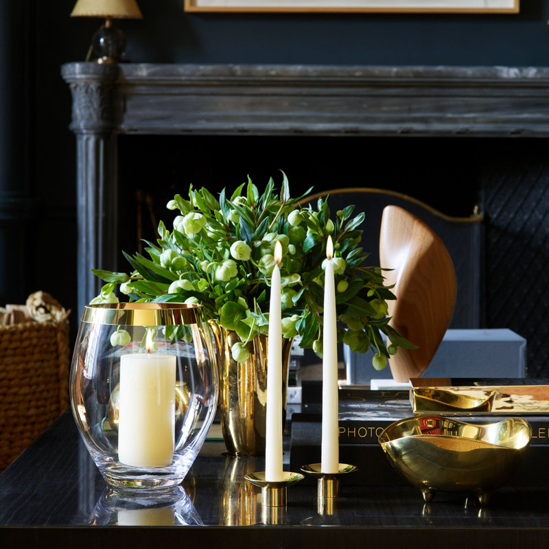 Evelina Brass Minimalist Tabletop Candlestick Set