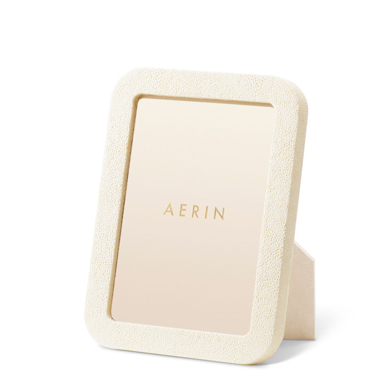 Cream Shagreen Leather 5x7 Picture Frame