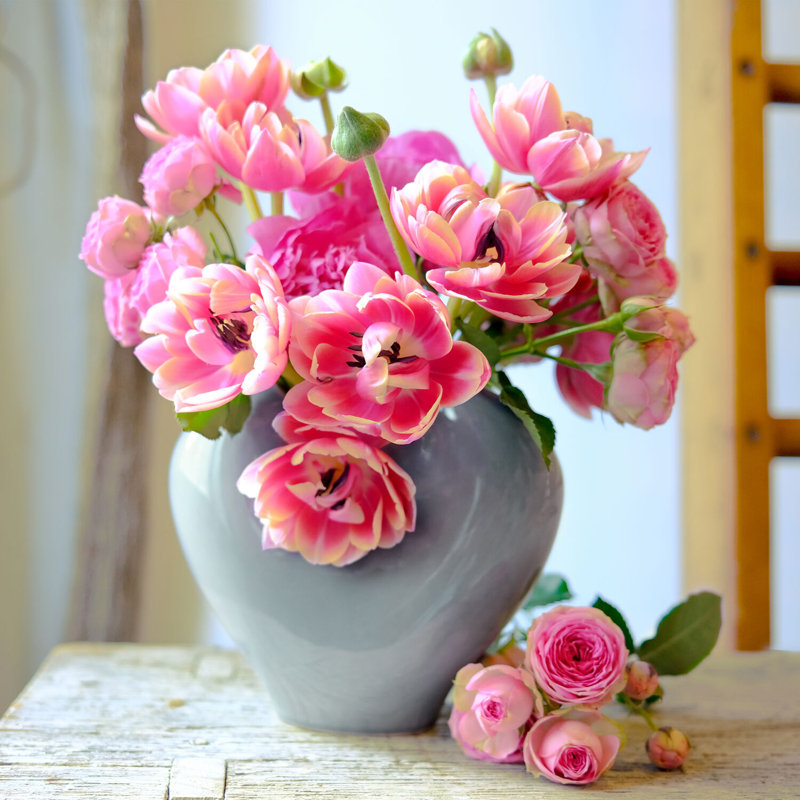 Handcrafted Gray Ceramic Novelty Table Vase