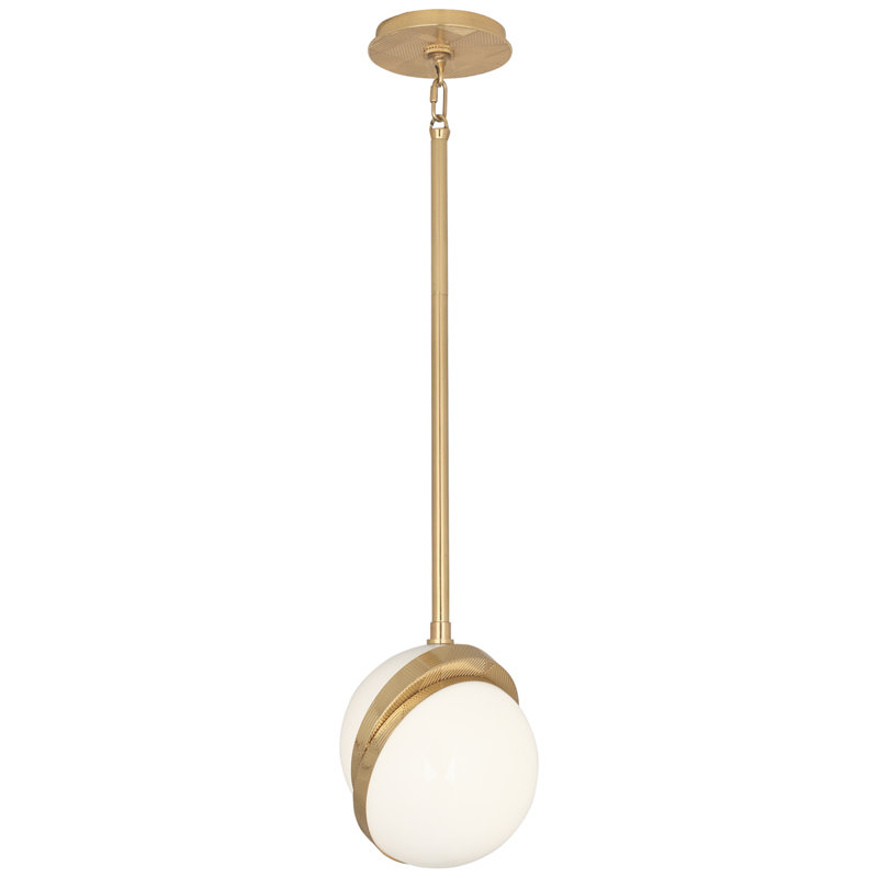 Luminous Mini Globe Brass Pendant - Modern 8.5" LED Light