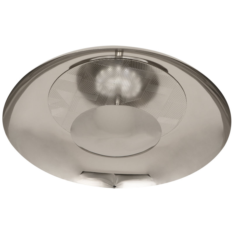 Brut Polished Nickel LED Flush Mount, Indoor/Outdoor