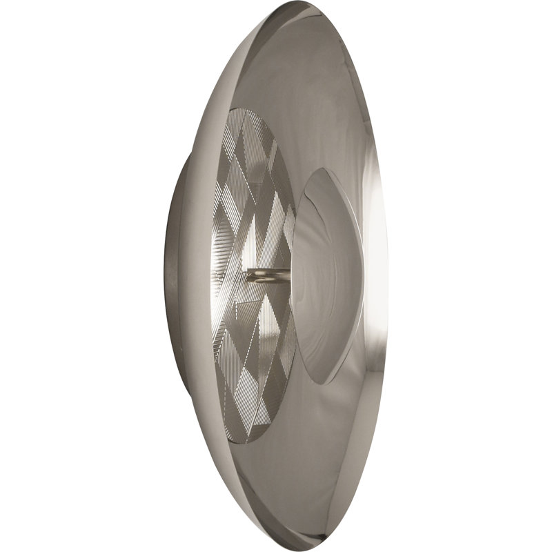 Brut Polished Nickel LED Flush Mount, Indoor/Outdoor