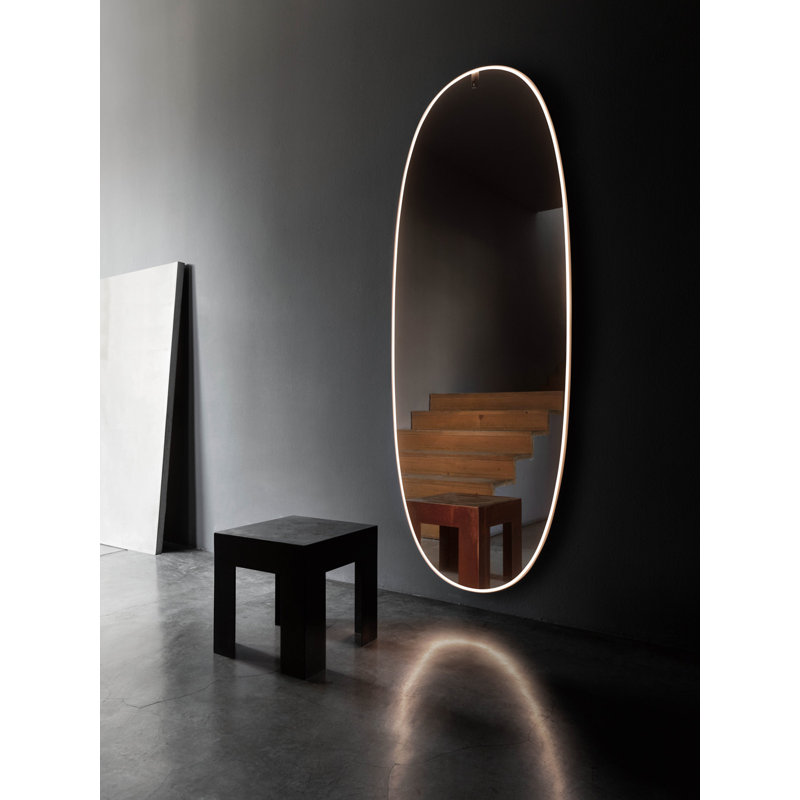 Gold Oval Wall-Mounted LED Mirror
