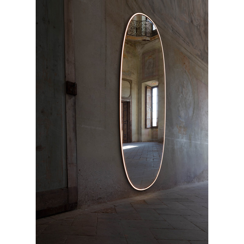 Gold Oval Wall-Mounted LED Mirror