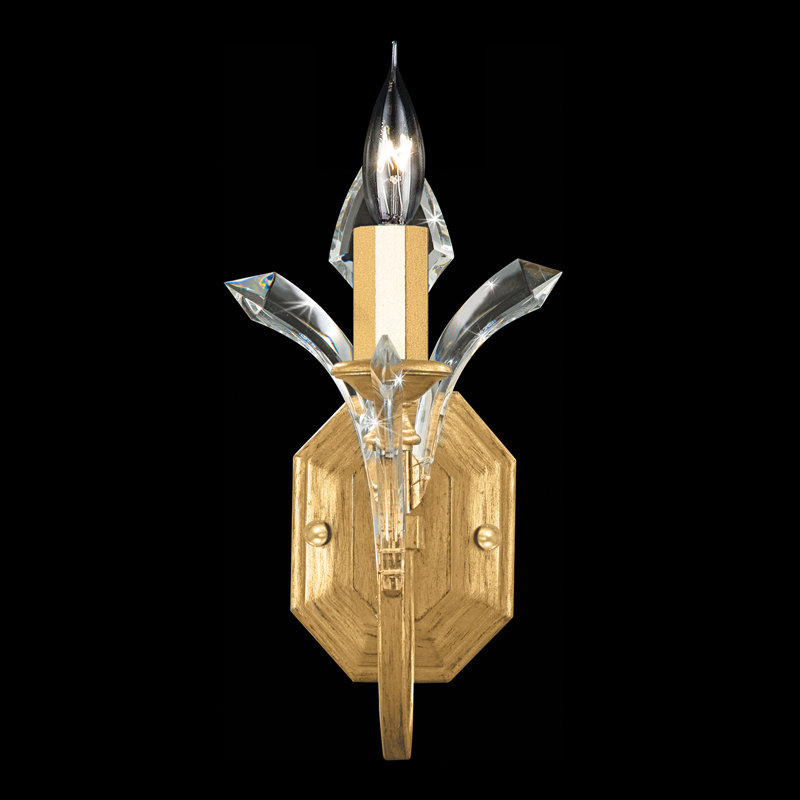 Gold Leaf Crystal Dimmable Indoor Wall Sconce