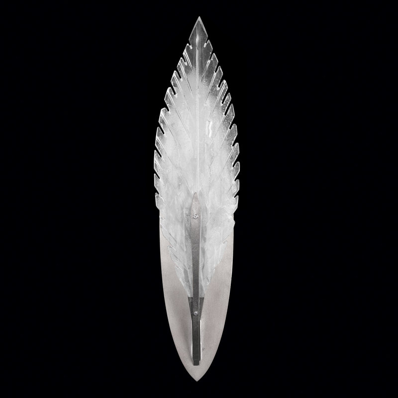 Plume Elegance Dimmable White Glass Silver Sconce