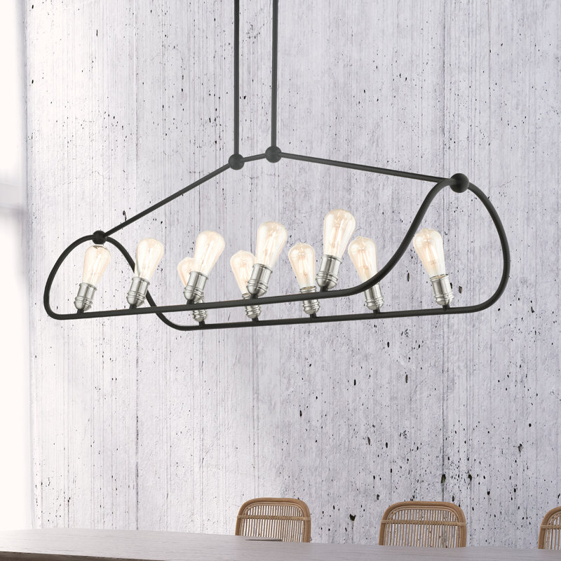 Archer 10-Light Black and Nickel Linear Chandelier