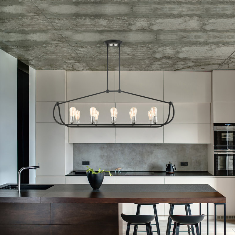 Archer 10-Light Black and Nickel Linear Chandelier