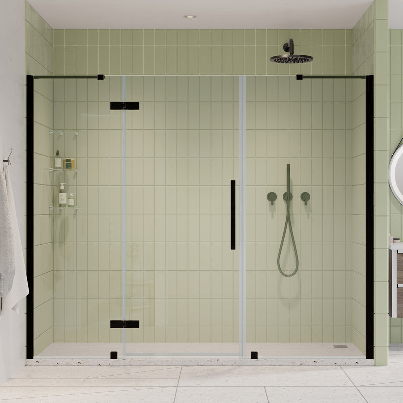 Tampa 85" x 72" Oil Rubbed Bronze Frameless Shower Kit with Glass Panels