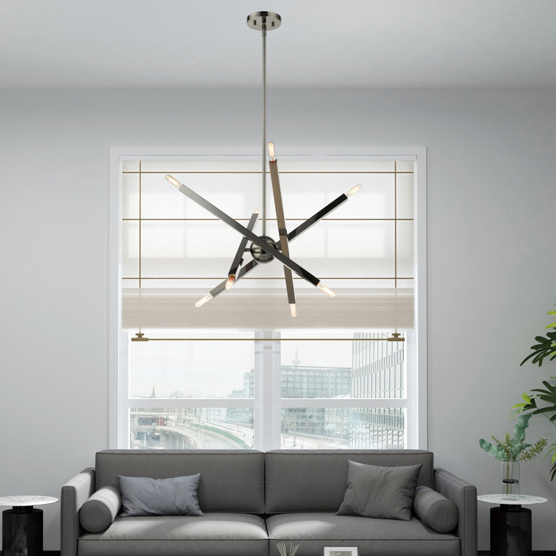 Monaco 8-Light Black Chrome Sputnik Chandelier