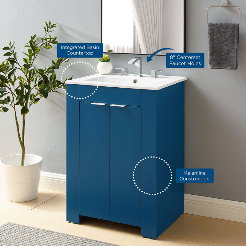 Maybelle 24" Navy White Modern Melamine Bathroom Vanity