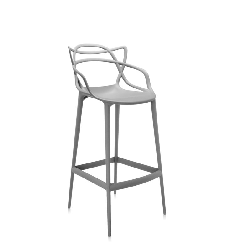 Gray Plastic Weather Resistant Bar Stool
