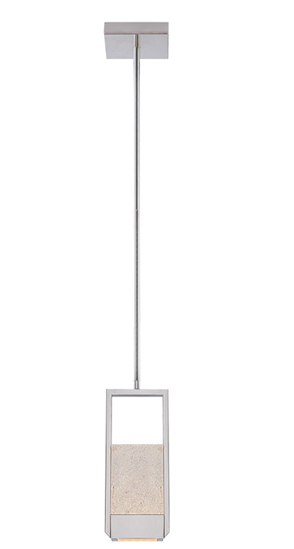 Swing 1-Light Chrome LED Mini Pendant with Piastra Glass