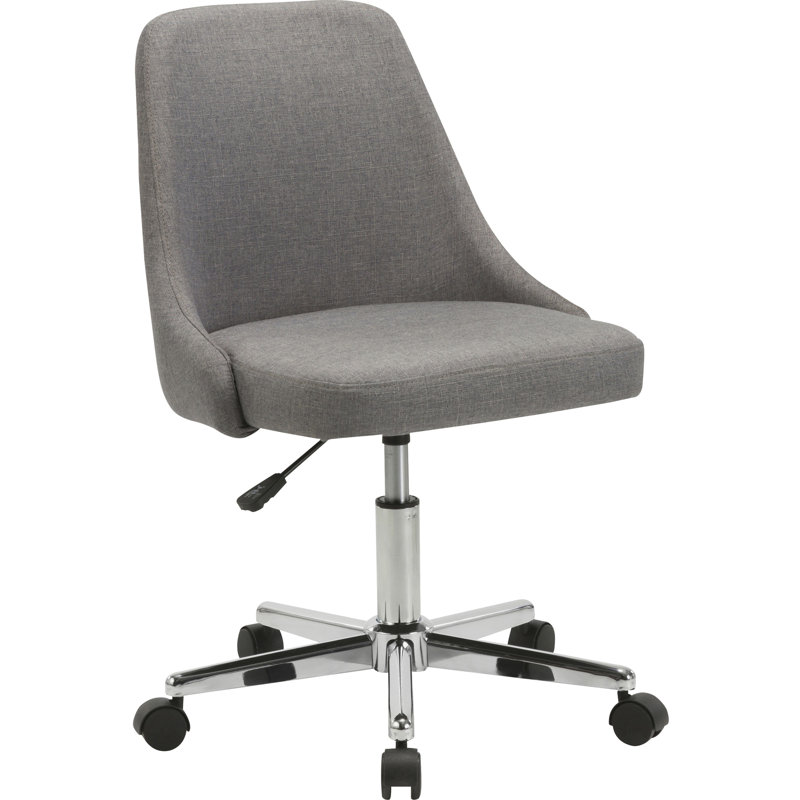 Mid-Century Modern Gray Fabric Swivel Task Chair