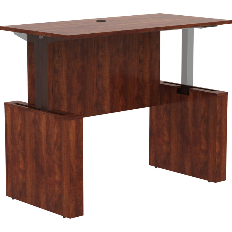 Cherry Laminate Adjustable Sit-to-Stand Desk Shell, 60" Width