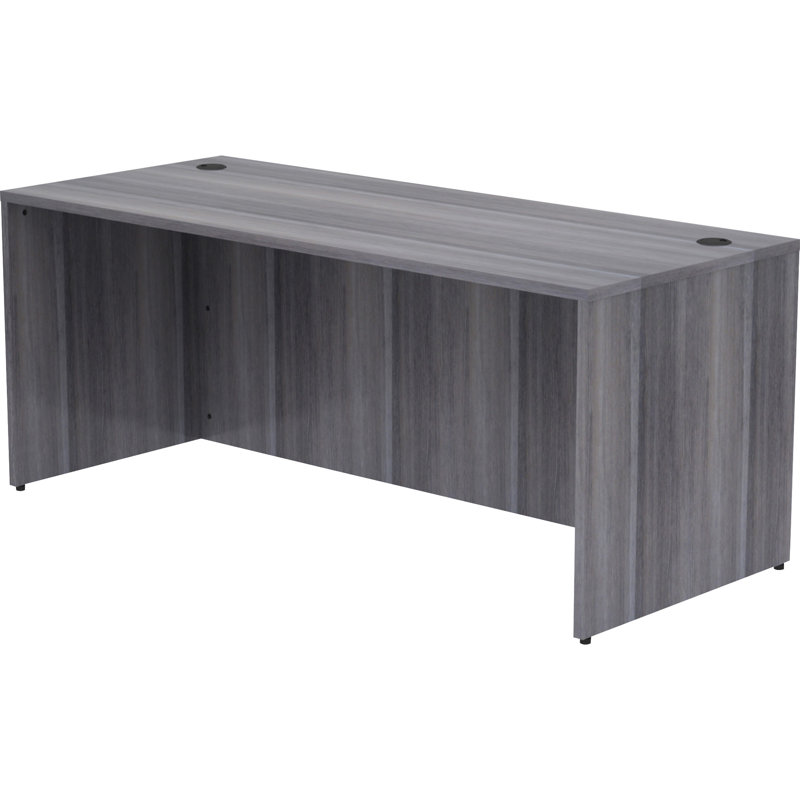 Weathered Charcoal Laminate Executive Desk Shell - 72" Width