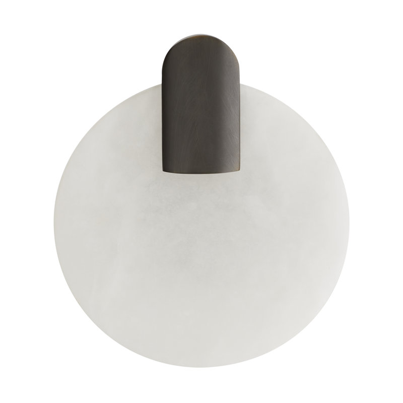 Bronze and Alabaster Circular LED Wall Sconce