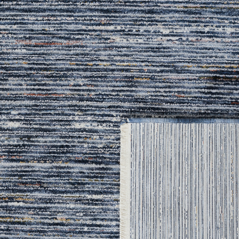 Mars Hand-Knotted Navy/Beige Synthetic 3' x 5' Area Rug