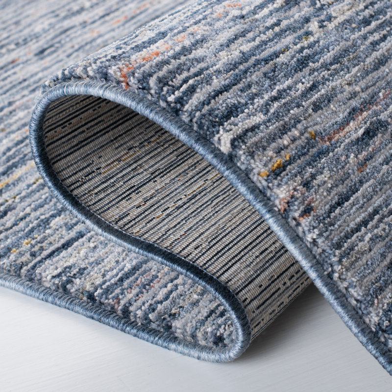 Mars Hand-Knotted Navy/Beige Synthetic 3' x 5' Area Rug