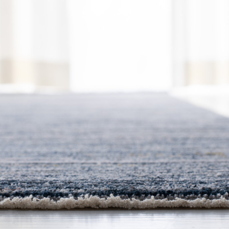 Mars Hand-Knotted Navy/Beige Synthetic 3' x 5' Area Rug