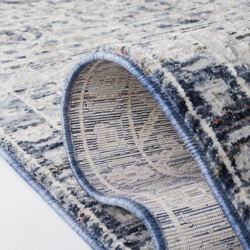 Lauren Light Blue/Ivory Silken Sheen 2'2" x 10' Runner Rug