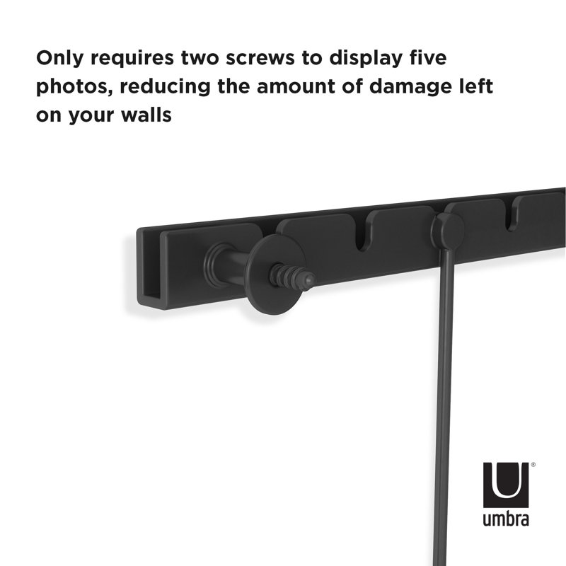Exhibit Ledge Black Metal 5-Picture Frame Set for Modern Wall Display