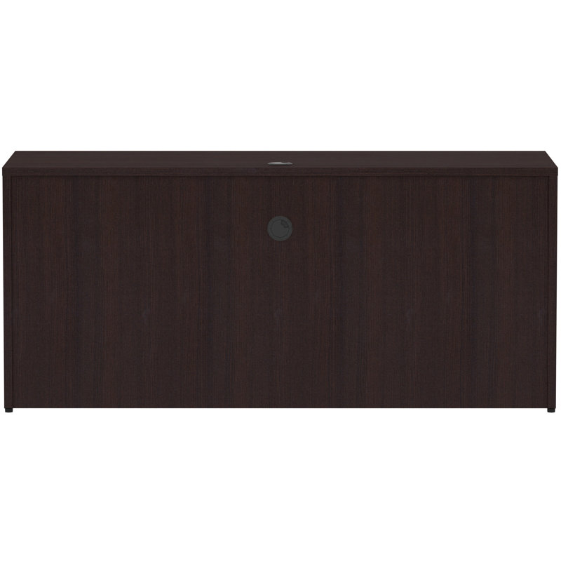Essentials Espresso Laminate 66'' Desk with Drawer and Filing Cabinet