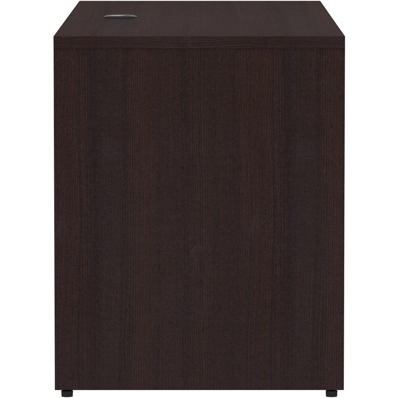 Essentials Espresso Laminate 66'' Desk with Drawer and Filing Cabinet