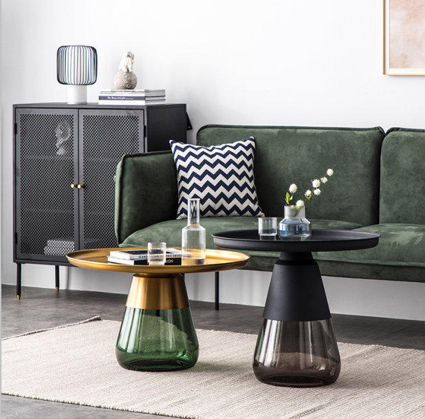 Matte Black and Smoke Glass Coffee Table