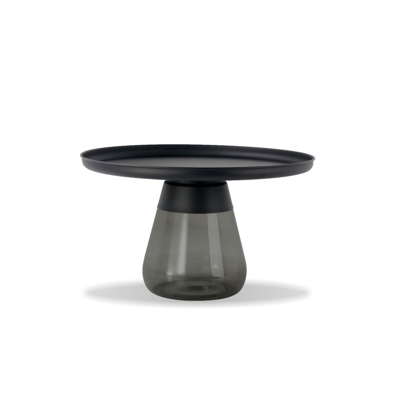 Matte Black and Smoke Glass Coffee Table