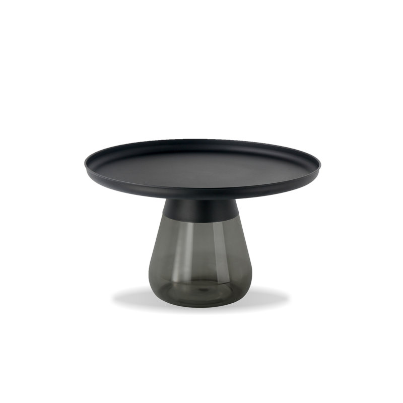 Matte Black and Smoke Glass Coffee Table