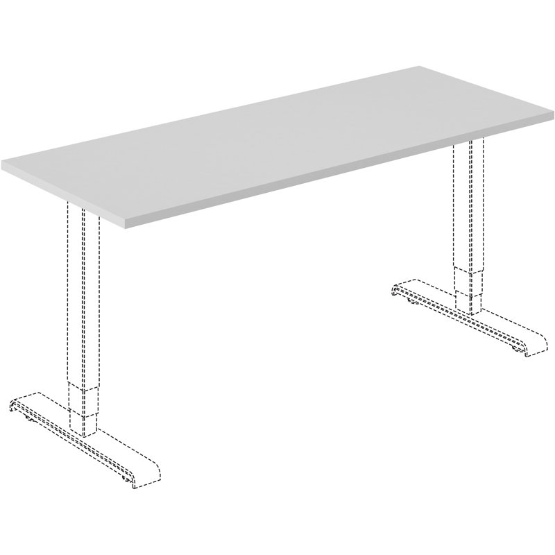 Modern 60" Gray Melamine Particleboard Rectangular Table Top