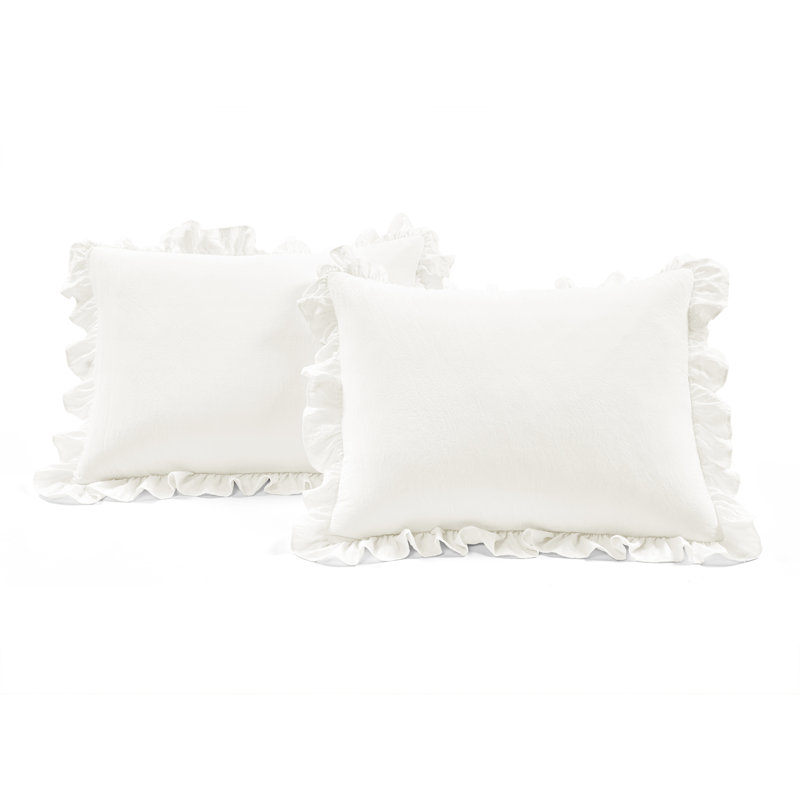 White Polyester Ruffled Twin Daybed Comforter Set