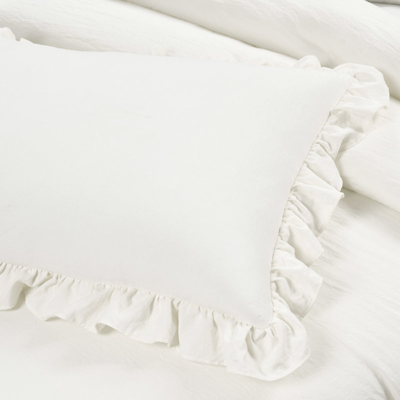 White Polyester Ruffled Twin Daybed Comforter Set