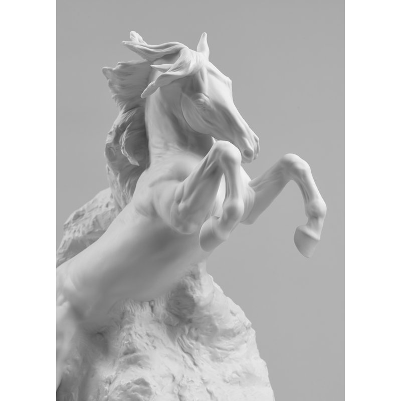Majestic White Porcelain Horse Figurine Sculpture