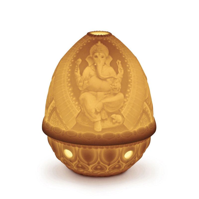 Lord Ganesha Ceramic Lithophane Votive Light